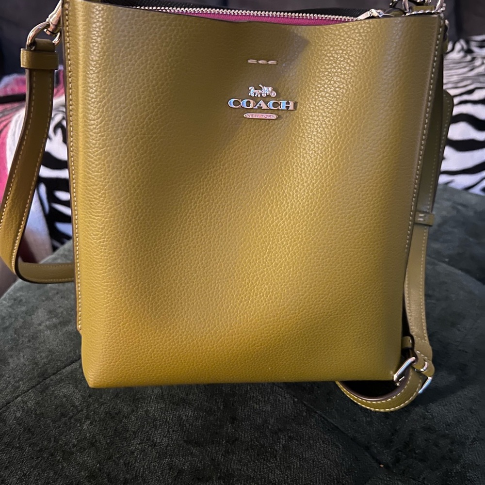 Coach Olive Green Leather Crossbody Bag